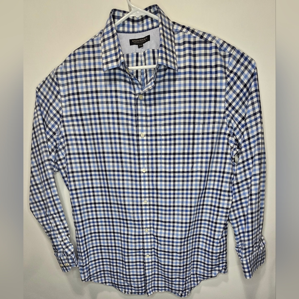 Banana Republic Men's Blue Long Sleeve Button Up Shirt Size XL